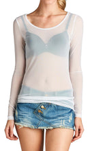 Load image into Gallery viewer, Long Sleeve Sheer Mesh Tops