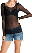 Load image into Gallery viewer, Long Sleeve Sheer Mesh Tops