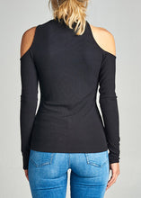 Load image into Gallery viewer, Cold Shoulder Ribbed Top