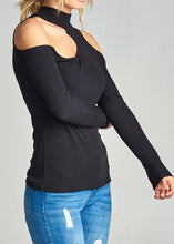 Load image into Gallery viewer, Cold Shoulder Ribbed Top