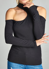 Load image into Gallery viewer, Cold Shoulder Ribbed Top