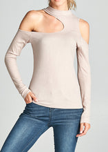 Load image into Gallery viewer, Cold Shoulder Ribbed Top
