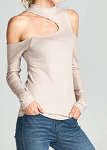 Load image into Gallery viewer, Cold Shoulder Ribbed Top