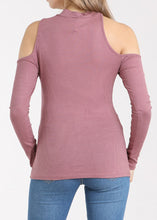 Load image into Gallery viewer, Cold Shoulder Ribbed Top