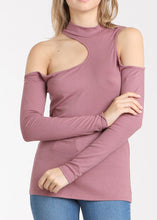 Load image into Gallery viewer, Cold Shoulder Ribbed Top