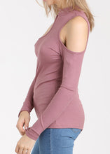 Load image into Gallery viewer, Cold Shoulder Ribbed Top