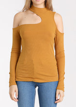 Load image into Gallery viewer, Cold Shoulder Ribbed Top