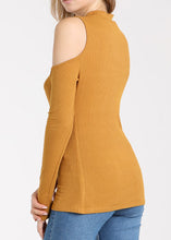 Load image into Gallery viewer, Cold Shoulder Ribbed Top