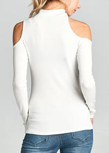 Load image into Gallery viewer, Cold Shoulder Ribbed Top