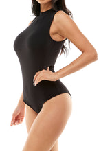 Load image into Gallery viewer, Sleeveless Mock Neck Double Layered Bodysuit - Black
