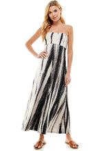 Load image into Gallery viewer, Bamboo Hand Tie Dye Fold Over Tube Strapless Jumpsuit - White/Black