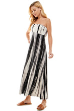 Load image into Gallery viewer, Bamboo Hand Tie Dye Fold Over Tube Strapless Jumpsuit - White/Black