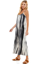 Load image into Gallery viewer, Bamboo Tie Dye Loose Fit Spaghetti Strap Jumpsuit | White/Black