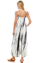 Load image into Gallery viewer, Bamboo Tie Dye Loose Fit Spaghetti Strap Jumpsuit | White/Black