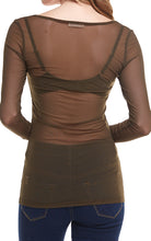 Load image into Gallery viewer, Long Sleeve Sheer Mesh Tops