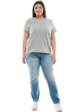 Load image into Gallery viewer, Plus Size Basic Short Sleeve Tee Shirt | Heather Gray
