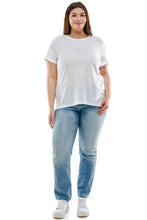 Load image into Gallery viewer, Plus Size Basic Short Sleeve Tee Shirt | White
