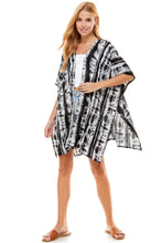 Load image into Gallery viewer, Tie Dye Kimono Cardigan Cover Up - Black/Charcoal
