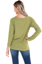 Load image into Gallery viewer, Long Sleeve Off Shoulder Brushed Soft Hacci Top - Apple Green