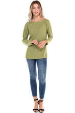 Load image into Gallery viewer, Long Sleeve Off Shoulder Brushed Soft Hacci Top - Apple Green