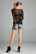 Load image into Gallery viewer, Long Sleeve Sheer Mesh Tops
