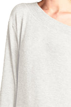 Load image into Gallery viewer, Long Sleeve Off Shoulder Brushed Soft Hacci Top - Oatmeal