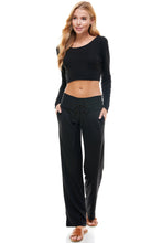 Load image into Gallery viewer, French Terry Lounge  Pants -Black
