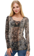 Load image into Gallery viewer, Long Sleeve Sheer Mesh Tops
