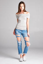 Load image into Gallery viewer, Off Shoulder Solid Top