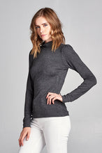 Load image into Gallery viewer, Long Sleeve Mock Neck Top - Charcoal