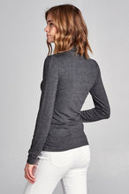 Load image into Gallery viewer, Long Sleeve Mock Neck Top - Charcoal