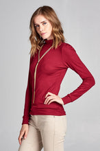 Load image into Gallery viewer, Long Sleeve Mock Neck Top - Burgundy