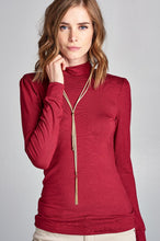Load image into Gallery viewer, Long Sleeve Mock Neck Top - Burgundy