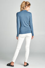 Load image into Gallery viewer, Long Sleeve Mock Neck Top - Teal Denim
