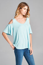 Load image into Gallery viewer, Cold Shoulder V Neck Top