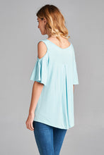 Load image into Gallery viewer, Cold Shoulder V Neck Top