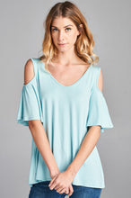 Load image into Gallery viewer, Cold Shoulder V Neck Top