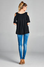 Load image into Gallery viewer, Cold Shoulder V Neck Top