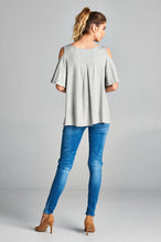 Load image into Gallery viewer, Cold Shoulder V Neck Top