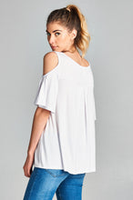 Load image into Gallery viewer, Cold Shoulder V Neck Top