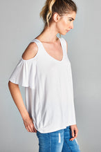 Load image into Gallery viewer, Cold Shoulder V Neck Top