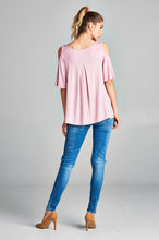 Load image into Gallery viewer, Cold Shoulder V Neck Top