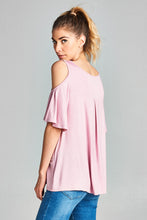 Load image into Gallery viewer, Cold Shoulder V Neck Top