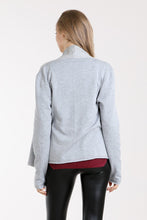Load image into Gallery viewer, Waffle Thermal Long Sleeve Open Front Raw Edge Cardigan - Heather Gray
