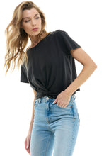 Load image into Gallery viewer, Twisted Front Crop T Shirt
