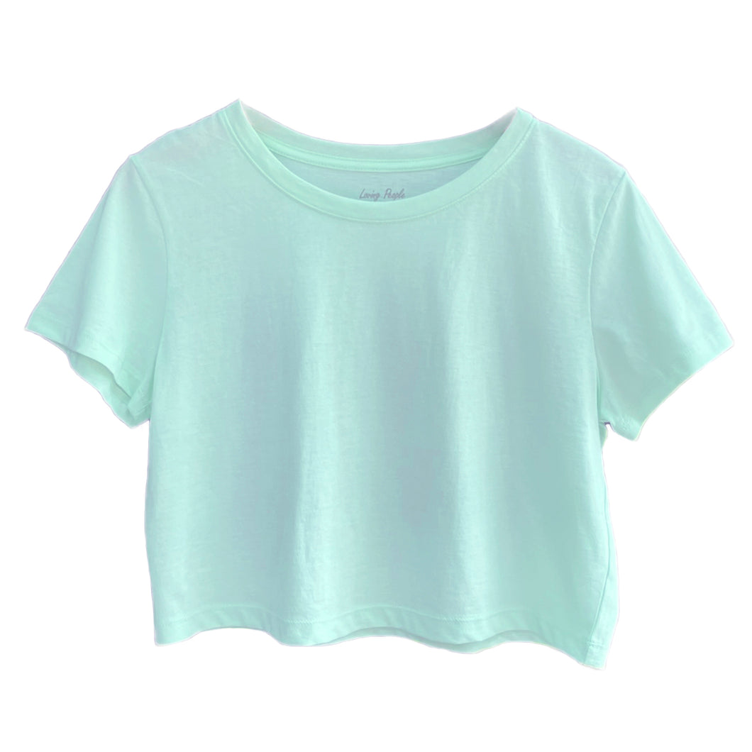 Premium Crop Tee - Sky