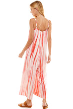 Load image into Gallery viewer, Bamboo Hand Tie Dye Loose Fit Spaghetti Strap Jumpsuit | White/Coral
