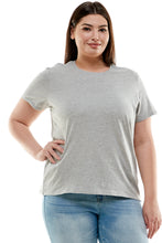 Load image into Gallery viewer, Plus Size Basic Short Sleeve Tee Shirt | Heather Gray
