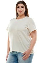 Load image into Gallery viewer, Plus Size Basic Short Sleeve Tee Shirt | Ivory
