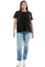 Load image into Gallery viewer, Plus Size Basic Short Sleeve Tee Shirt | Black

